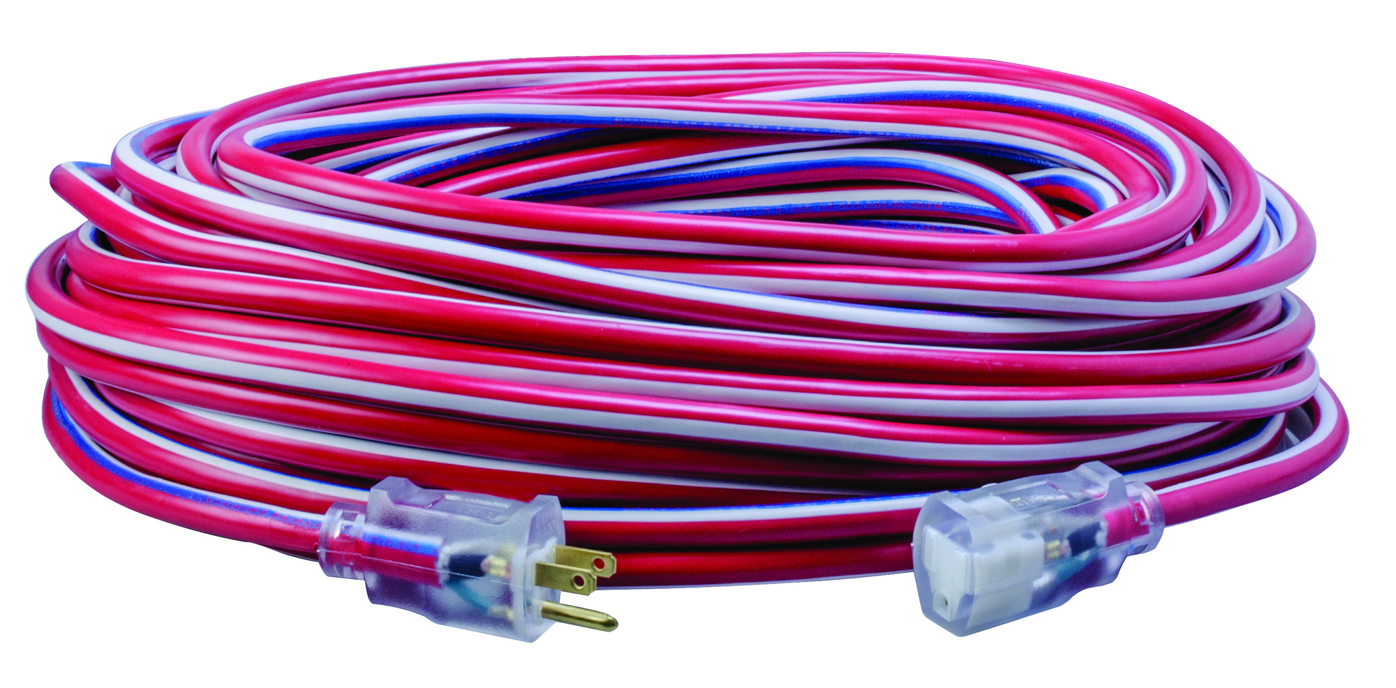 2549SWUSA1 Type SJTW Heavy Duty Extension Cord With Lighted Ends, 125 VAC, 15 A, 100 ft L Cord, 3 Conductors