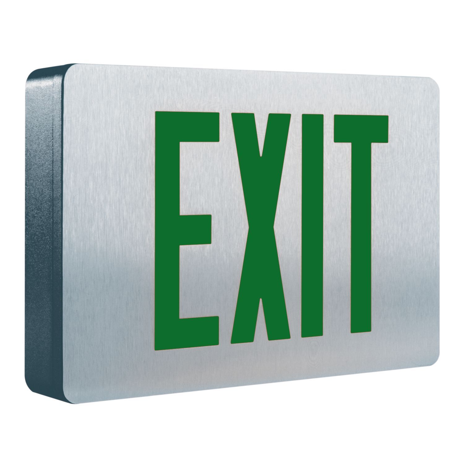 CX62 Sure-Lites Double Face Exit Sign, LED Lamp, 120/277 V AC, Brushed Aluminum Housing, EXIT Legend