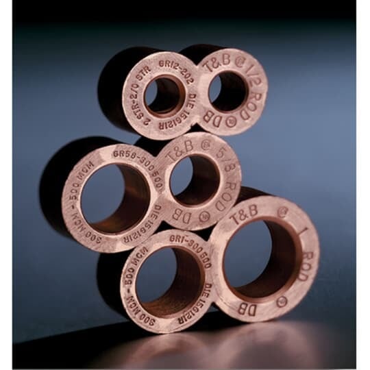 GR34-40250 Blackburn EZ-Ground Non-Insulated Compression Ground Rod Tap Connector, 3/0 AWG Min Run/Tap, 250 kcmil Max Run/Tap, 3/4 in Rod, Figure 8 Shape, Copper
