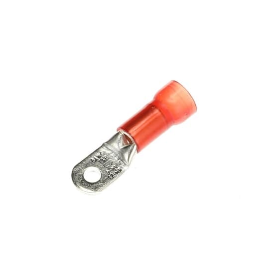 RD167 Sta-Kon RD Series Insulated Ring Terminal, 8 AWG Conductor, 1.48 in L, Brazed/Overlapped Seam Barrel, Copper, Red