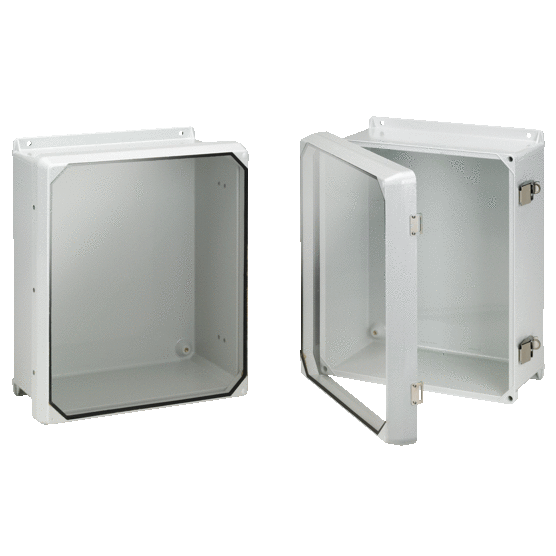 CHJ1614HWPL2LG HJ Series Overlapping Flat Cover With Latch, 17.31 in L x 15.3 in W x 6.7 in D, For Use With Enclosures, Fiberglass