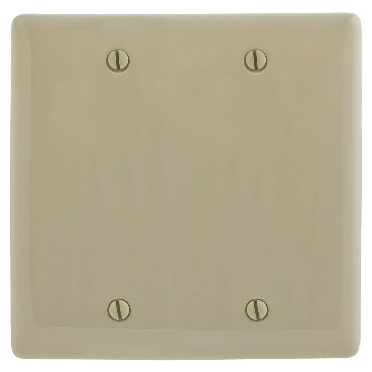 NP23I Standard Blank Wall Plate, 2 Gangs, 4.68 in W x 4.63 in H, Nylon, Ivory