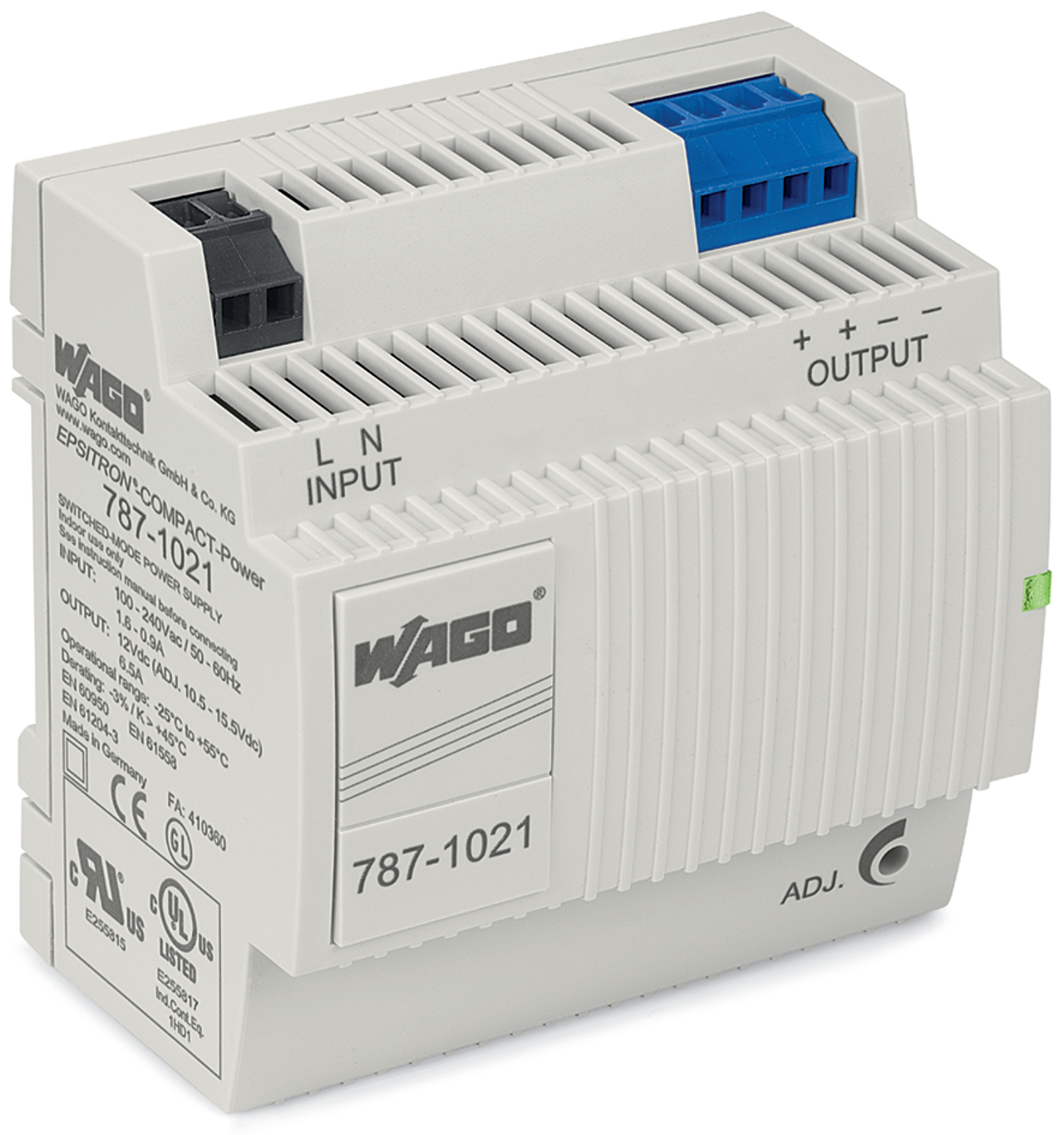 787-1021 1-Phase, 300 V Input, 12 V DC Output, DIN Rail Mount
