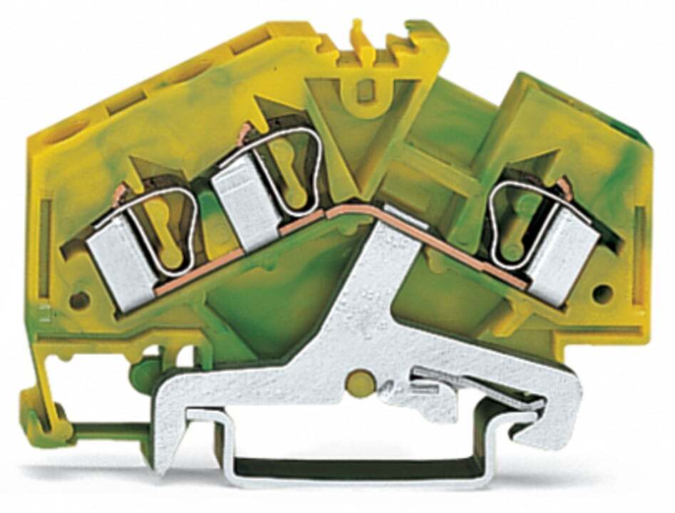 281-637 1-Level Ground Terminal Block, 800 V AC, 32 A, 28 to 12 AWG Wire, DIN Rail Mount