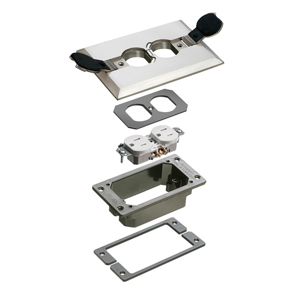 FLBCF101NLTK Concrete Rough-In Floor Box Trim Kit, Plastic, 1 Gang