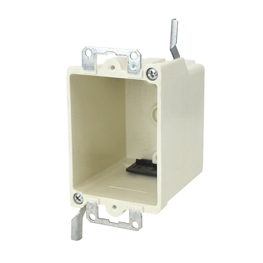 1-Gang Switch/Receptacle Outlet Box; Old Work, 2-7/8 Inch Depth, Thermoset-Fiberglass Reinforced Polyester, 16 Cubic-Inch, Beige/Tan