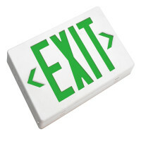 EXL1-10-UNV-WH-G-2 Double Sided Emergency Exit Sign, LED Lamp, 1.8 W Fixture, 120 to 277 V AC, Matte Housing, EXIT Legend