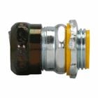 Eaton Crouse-Hinds series raintight compression connector, EMT, Straight, Insulated, Steel, Threadless, 1-1/2"