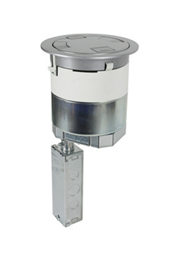 6AT2PAVSN Evolution 6AT Pre-Wired Recessed Poke-Through Assembly With Flush Style Cover, 6 in Hole, 3 Gangs, Plastic/Steel