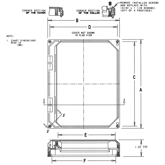 NI64W Carlon NI Series Hinged Window Kit, 6 in H x 4 in W, 6.42 in H x 4.41 in W, For Use With Circuit Safe Enclosure, Polycarbonate, Natural