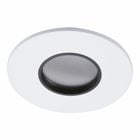 2" round lens pinhole ML4 trim, matte white flange, black lens frame