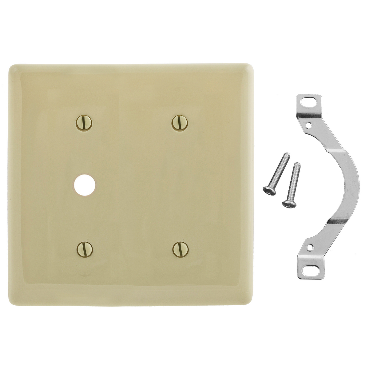 NP1214I Standard Combination Wall Plate, 2 Gangs, 4.68 in W x 4.63 in H, Nylon, Ivory