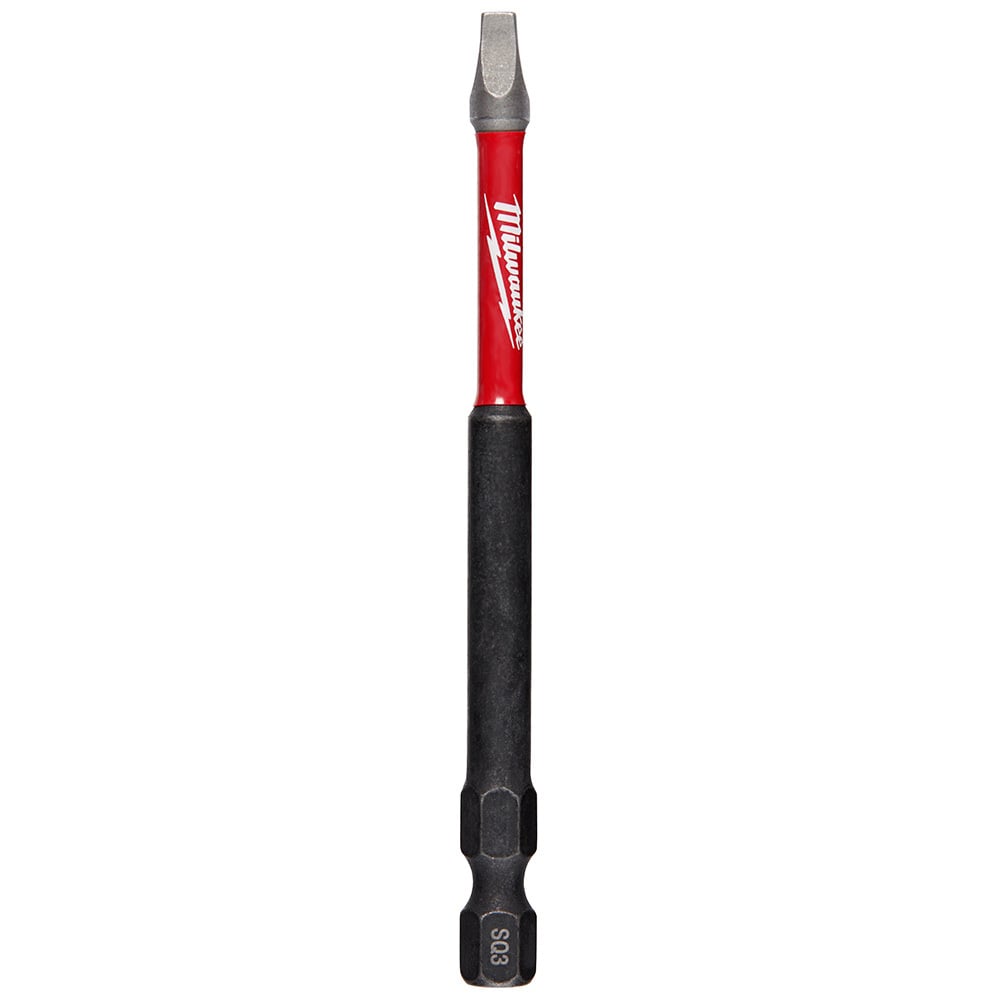 48-32-4573 Shockwave Impact Duty Impact Power Bit, #3 Square Point, 3-1/2 in OAL, 1/4 in, Alloy Steel