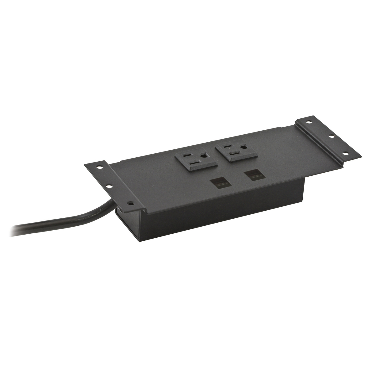 WSBF22BK Grommet Style Standard Work Surface Box, Composite, 4 Outlets