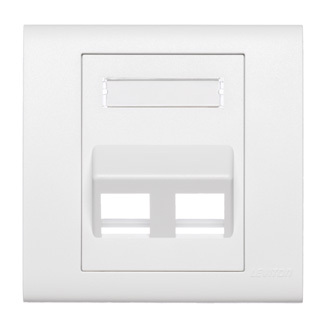 BL186-A2W Excella QuickPort  1-Gang Angled Wallplate Insert, Snap-Fit Mount, 1 Gangs, 2 Ports
