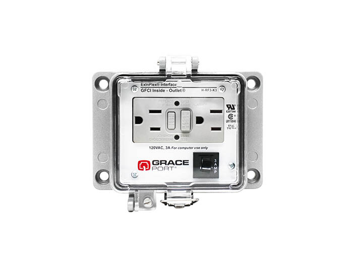 H-RF3-K3 H Series GFCI Receptacle, 120 V AC, 20 A, Gray