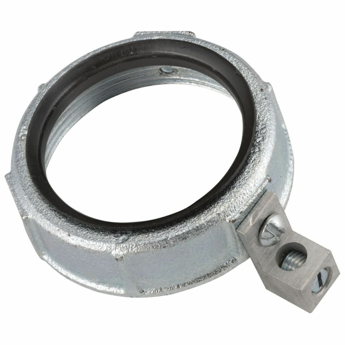1230 Grounding Conduit Bushing With Feed-Thru Lug, 14 to 1/0 AWG AC Cable, 2-1/2 in Trade, Malleable Iron, Electro-Plated Zinc
