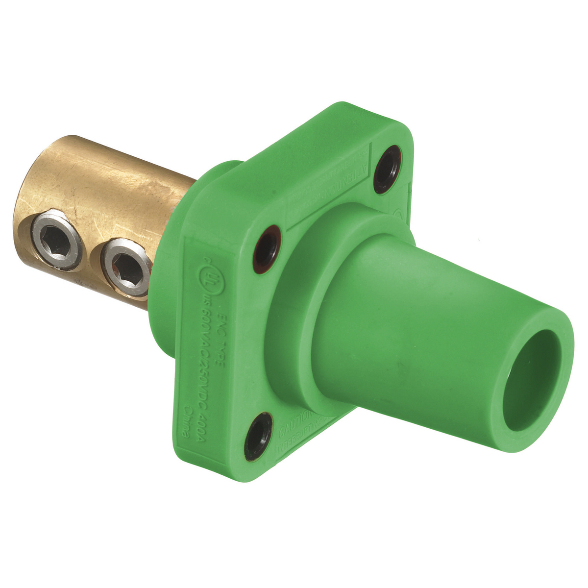 HBLFRGN 1-Phase 1-Pole Female Heavy Duty Single Pole Receptacle, 600 V AC/250 V DC, 400 A, 4 to 4/0 AWG Wire, Double Set Screw Connection, 3R/4X/12K NEMA Rating