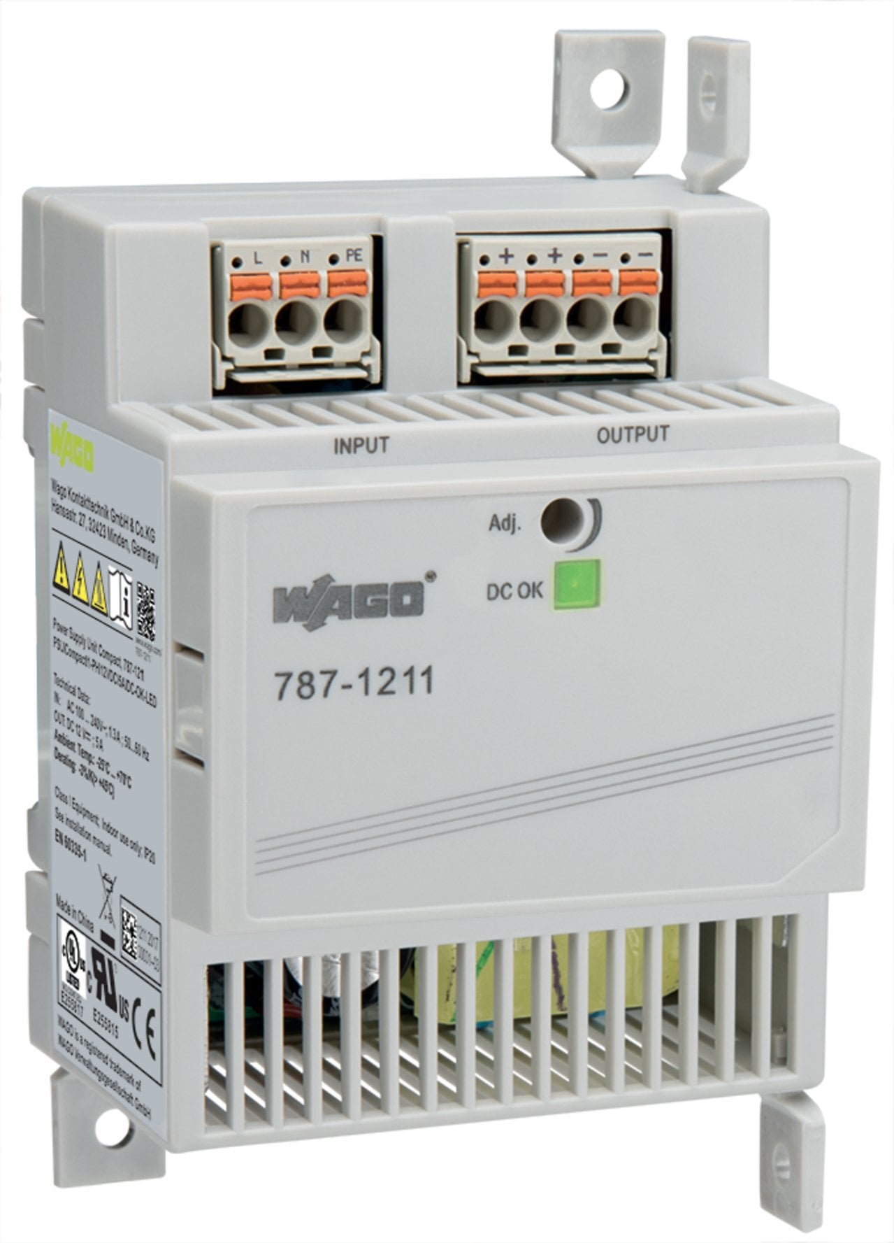 787-1211 1-Phase, 375 V Input, 12 V DC Output, DIN Rail Mount