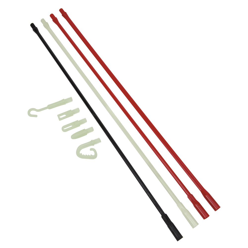 SRS56038 Super Rod Non-Conductive Fish Rod Set With Glow-in-the-Dark Leaders, 4 ft 8 in L, Polymer, Black/Red