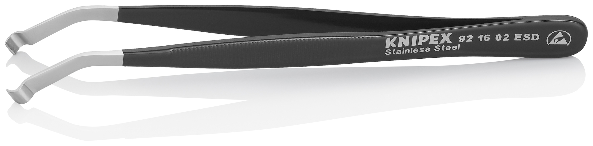 Stainless Steel Positioning Tweezers-35°Angled-ESD, 4 3/4 in., 2.50 mm TT, 4.00 mm TW