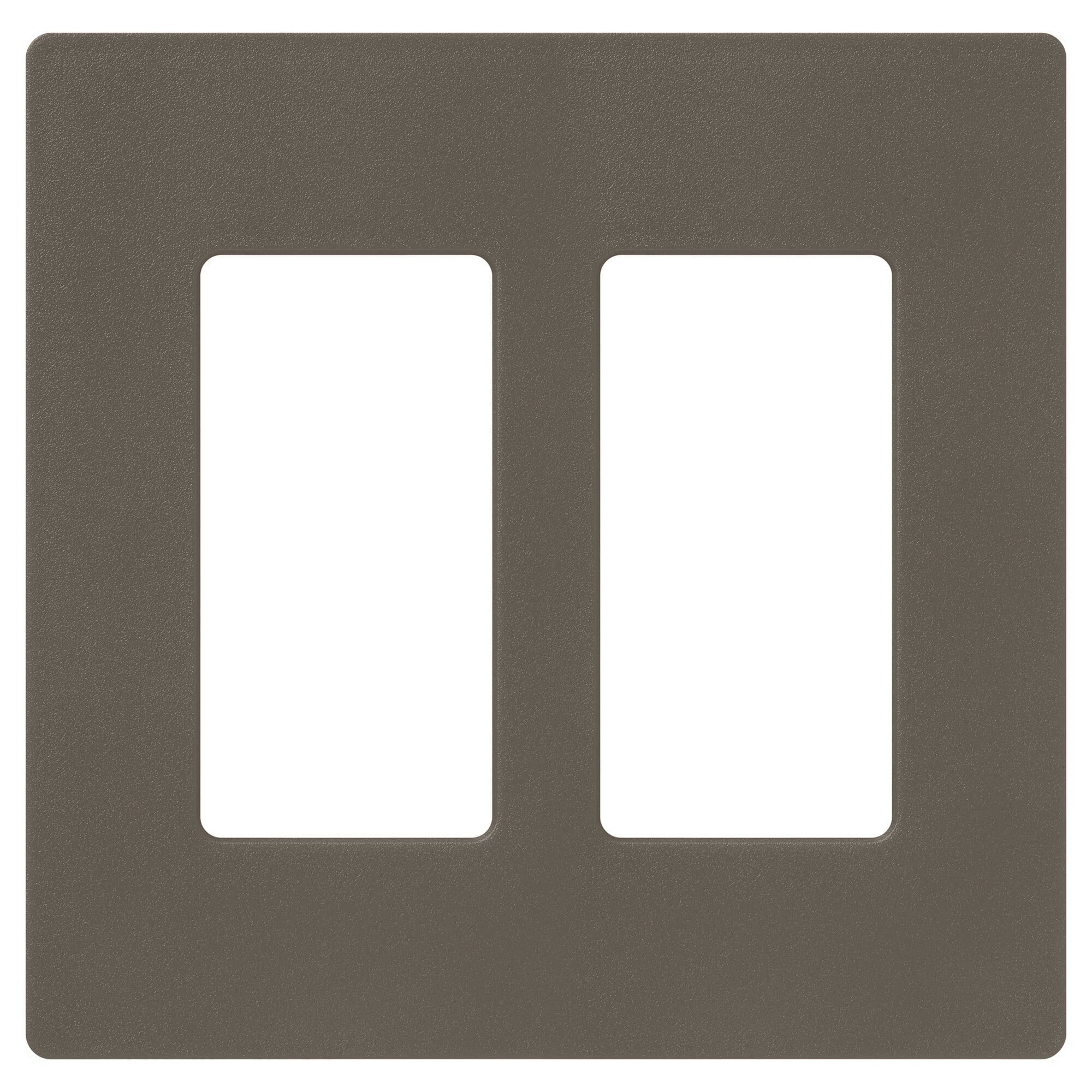 SC-2-TF Claro Wall Plate for Decorator-Style Dimmers, Switches, and Outlets, 2 Gang, Satin, Truffle