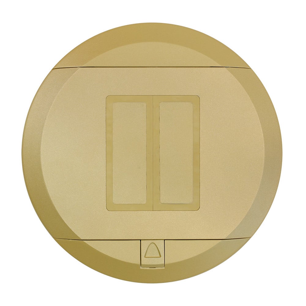 PT526-B Door-In-Door Poke-Through Cover, 8.38 in Dia, Flip Lid Cover, Aluminum