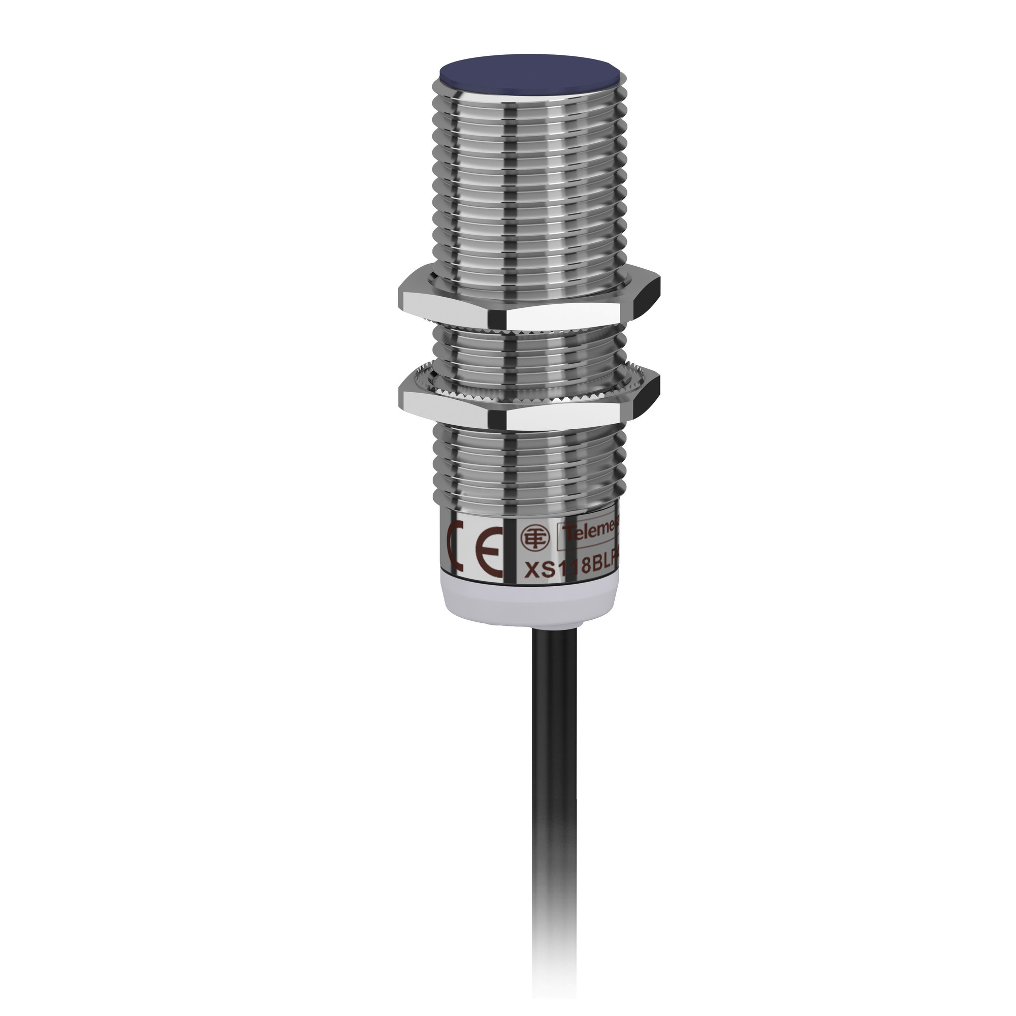 XS118BLNAL2 OsiSense XS1 Series Cylindrical Fixed Form Proximity Sensor, Inductive, NPN/Discrete Output, 1NO Contact, 12 to 24 VDC