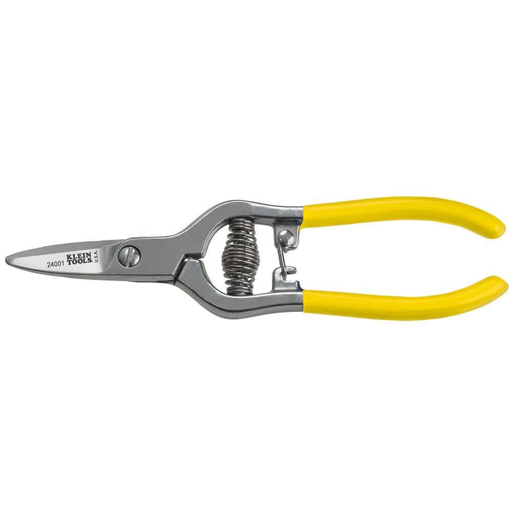 24001 Self-Opening Utility Snip, Pointed Tip, 1 in L of Cut, Non-Slip Snip, Steel Blade