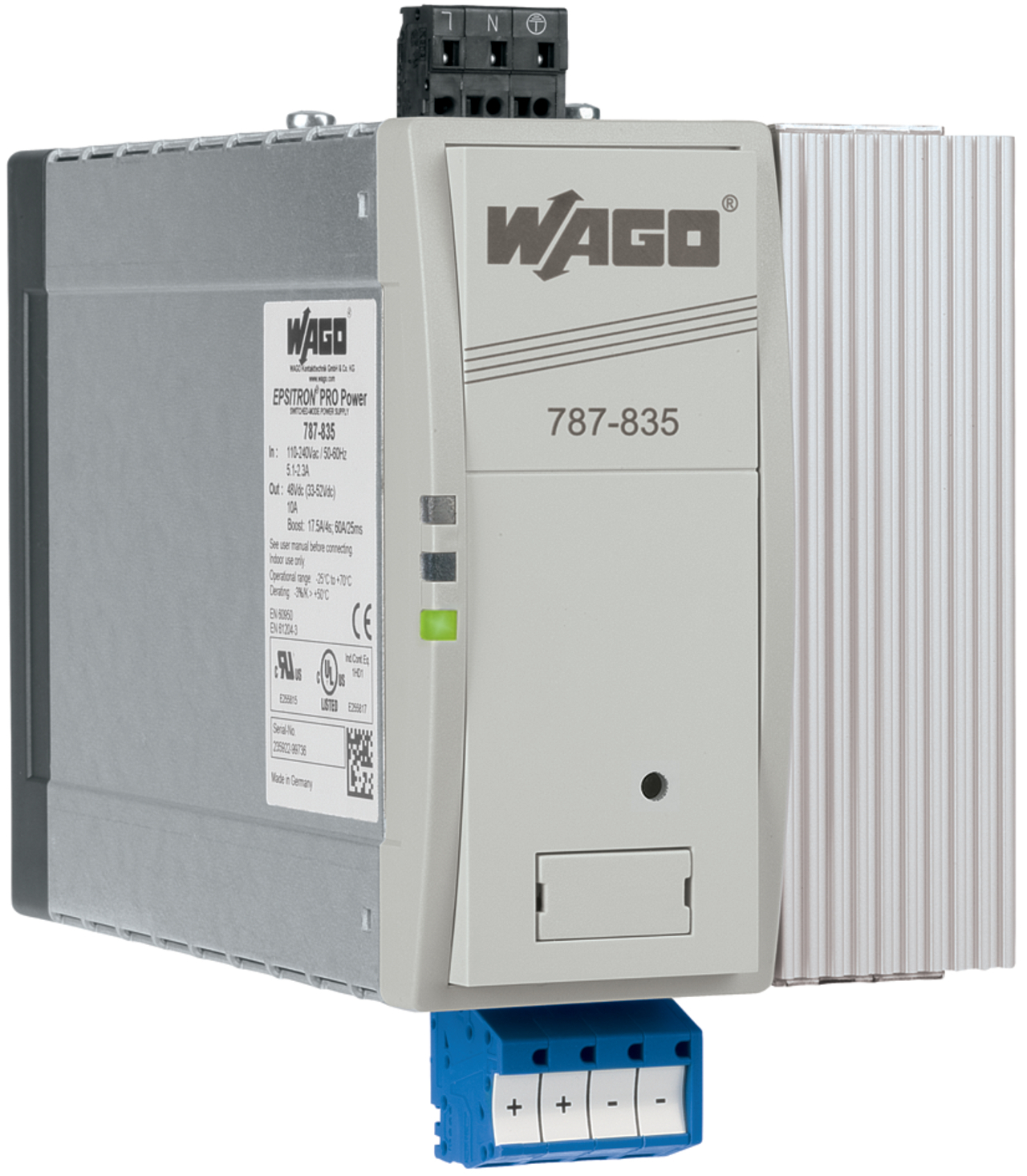 787-835 1-Phase, 300 V Input, 48 V DC Output, DIN Rail Mount