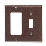 80405-E Decora Standard Size Combination Wall Plate, 2 Gangs, 4.56 in W x 4.5 in H, Thermoset, Black