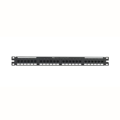 NK6PPG24Y NetKey 1RU Flat Patch Panel Kit, 24 Ports, Cat 6, 26 to 22 AWG Terminal, Cold Rolled Steel