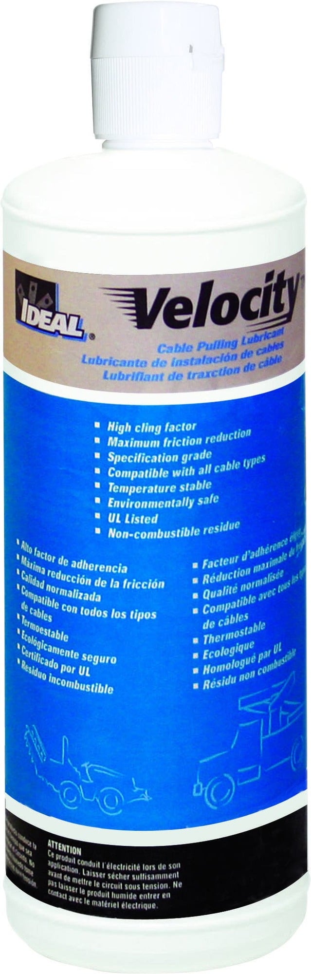 31-276 Velocity Wire Pulling Lubricant, 1 qt Squeeze Bottle, Gel Form, Ivory, 0.98