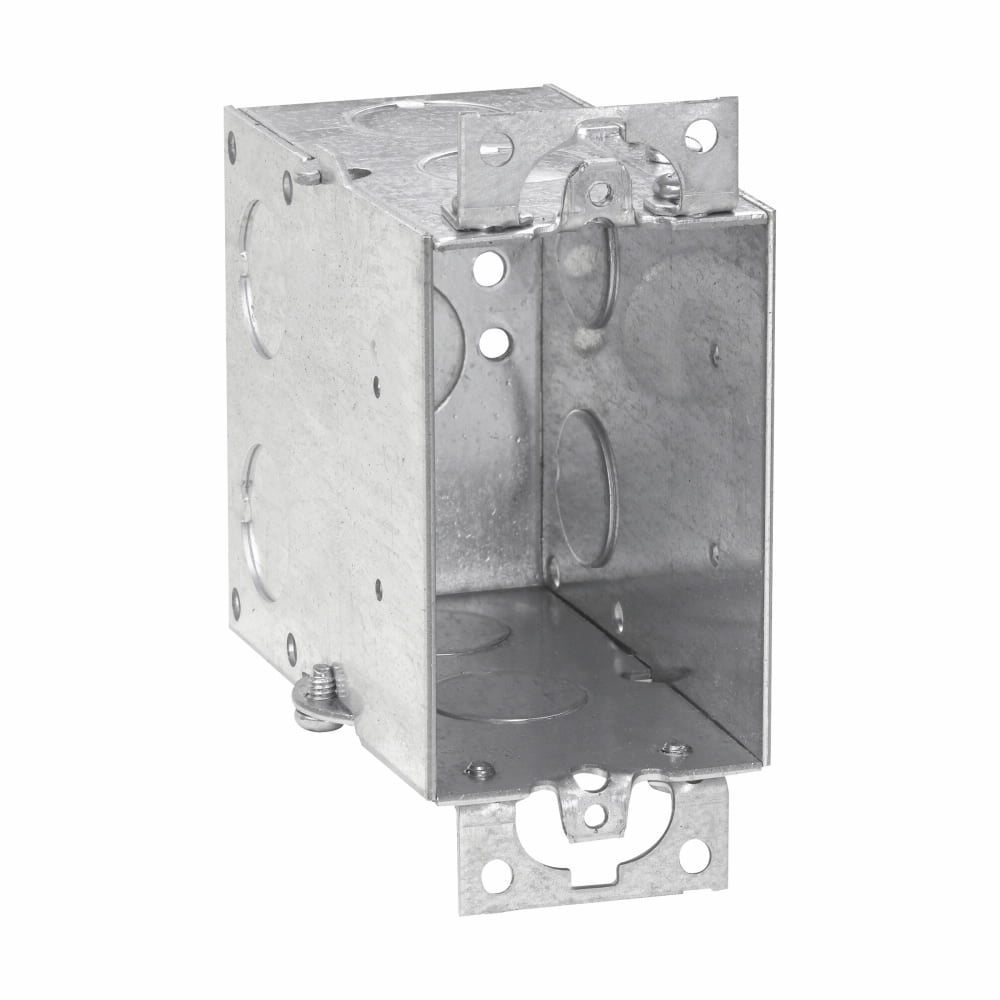 TP252 Thepitt Deep Gangable Welded Switch Box, Steel, 18 cu-in Capacity, 1 Gang, 5 Knockouts, 2 in W x 3-1/2 in D x 3 in H