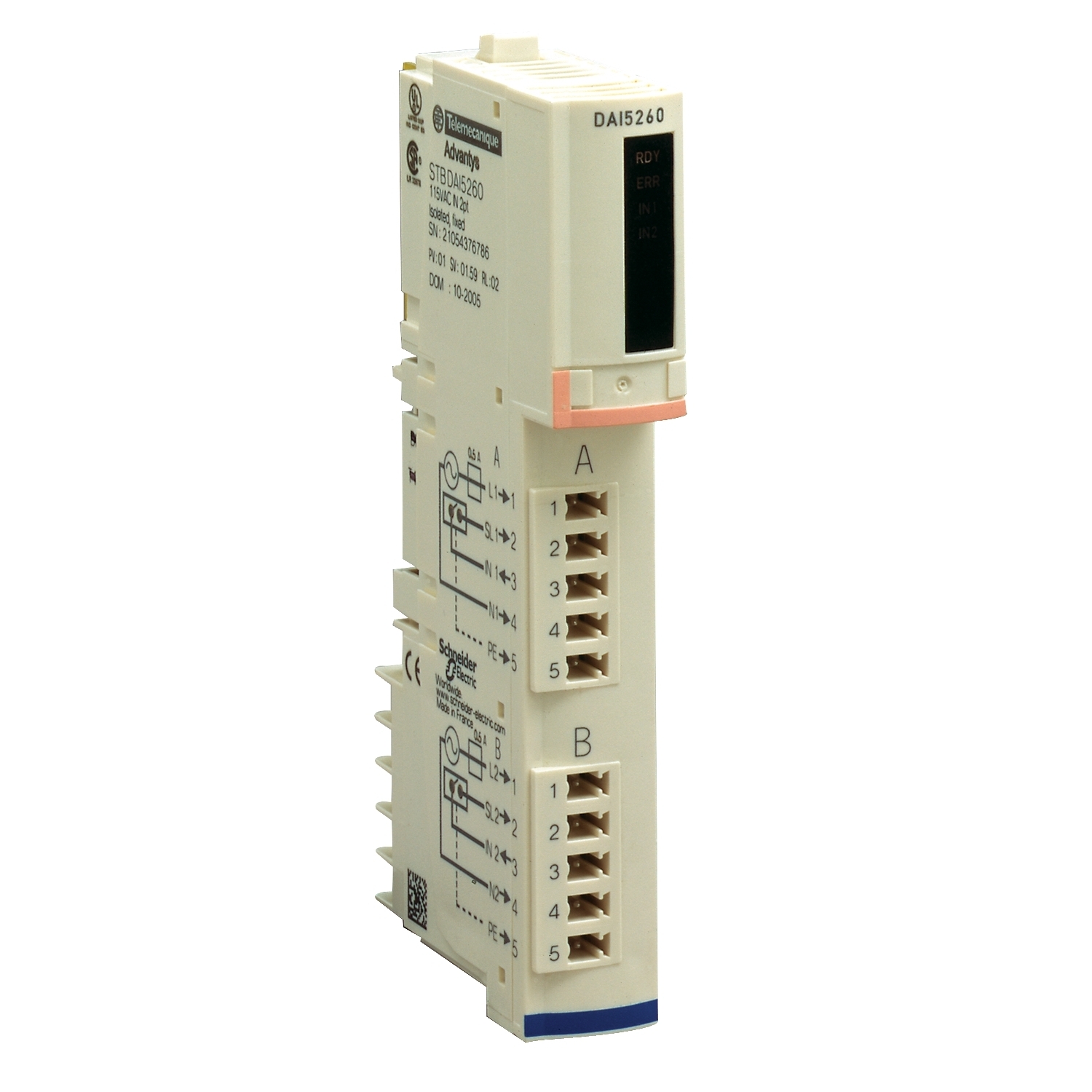 STBDAI5260K Modicon Momentum Standard Isolated Digital Input Kit, 2 Inputs, 0 to 20 V DC Signal Range