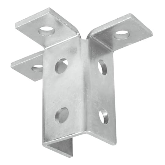A218-EG Superstrut Wing Fitting, (9) Holes, 3-7/8 in L x 5-7/8 in W, For Use With 12, 14, 16 ga Channels, Steel