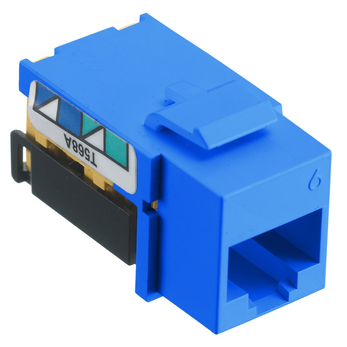 NSJ6B Standard Universal A/B Modular Jack, Cat 6 Module, Screw Mount, Blue