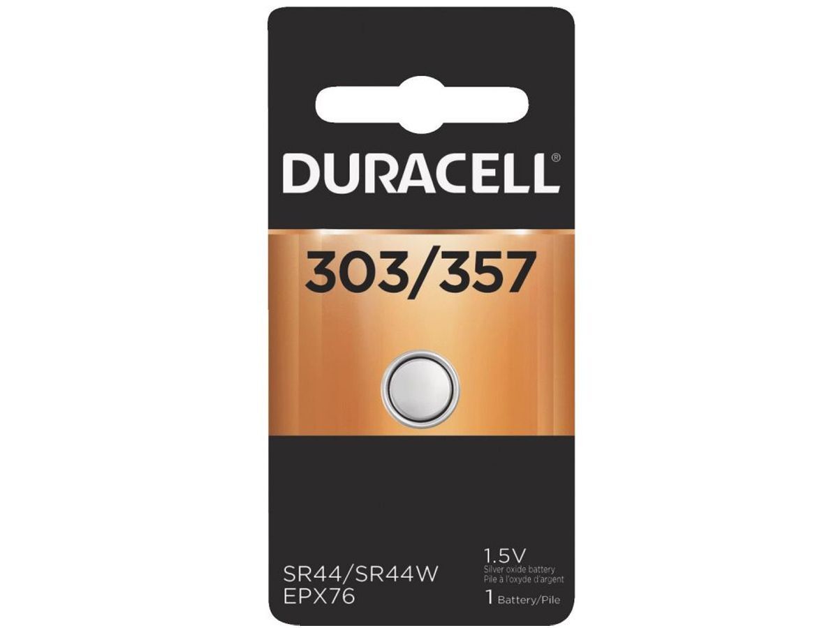 D303/357PK Button Battery Pack, Silver Oxide, 1.5 V DC, 190 mAh, SR44
