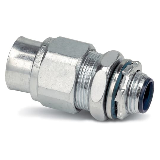 3721-TB T&B Straight Conduit Connector With Insulated Throat, Sealing Ring, Iron Retainer, 1/2 in Trade, Steel