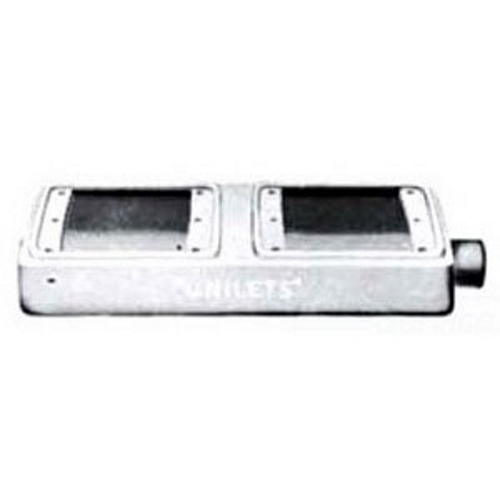 2-Gang FS Cast Device Box, 3/4 inch, Malleable Iron, Zinc Electroplated
