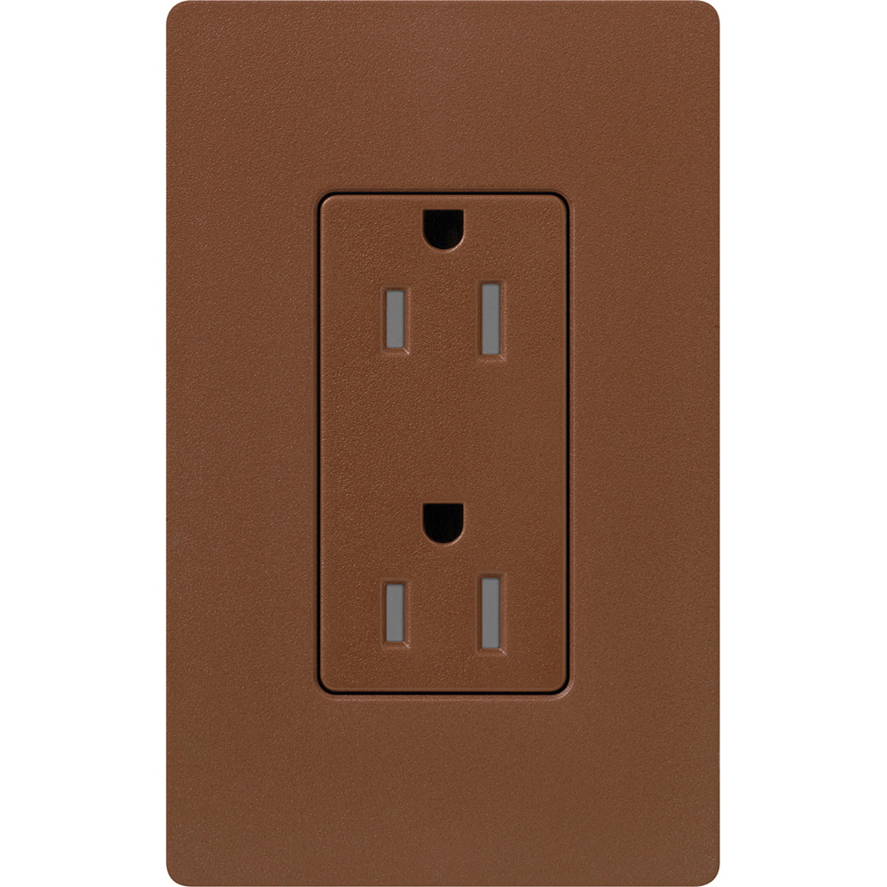SCRS-15-TR-SI Claro Tamper-Resistant Duplex Receptacle, Decorator-Style Outlet, 15 Amp, Satin, Sienna
