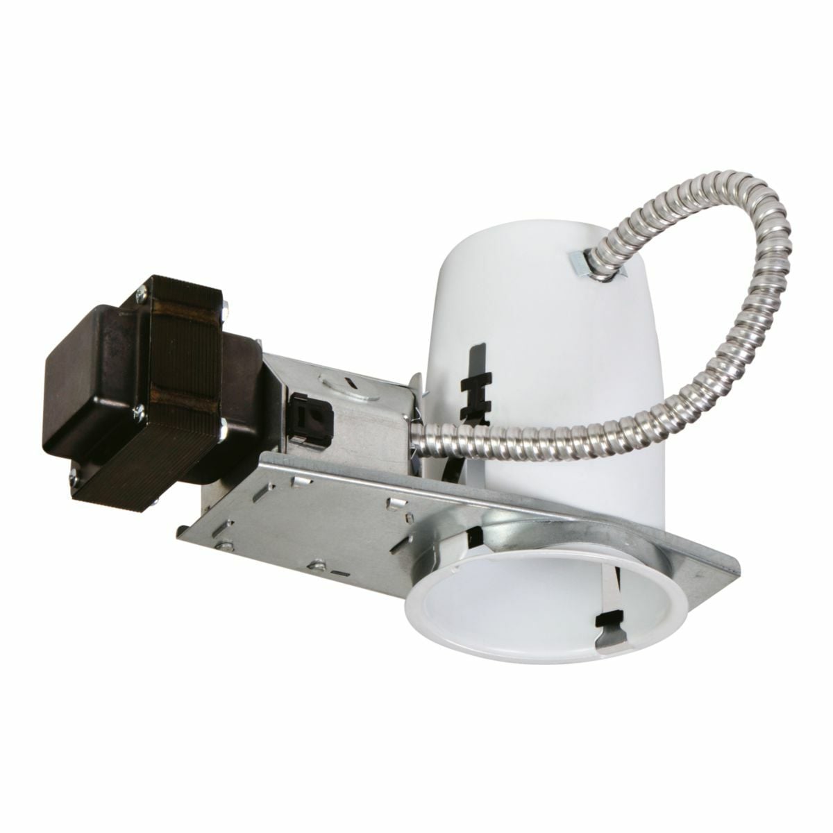 H36LVRTAT Halo Air-Tite H3 Series Low Voltage Shallow Lamp Housing, Non-Insulated Insulation, 120/277 V AC, 3-3/4 in Ceiling Opening, Steel Housing