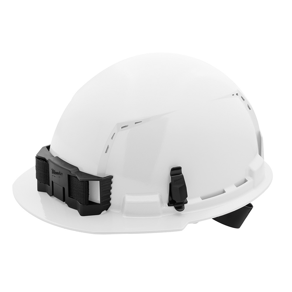 48-73-1200 Front Brim Vented Hard Hat, 6-1/2 in Fits Mini Hat, 8-1/2 in Fits Max Hat, HDPE, 4-Point Ratchet Suspension, ANSI Electrical Class Rating: Class C, ANSI Impact Rating: ANSI/ISEA Z89.1 Type I, Quick Adjustment