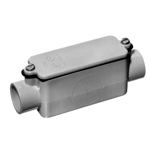 E987J Carlon Type-C Conduit Body, 2 in Hub, 63 cu-in Capacity, PVC