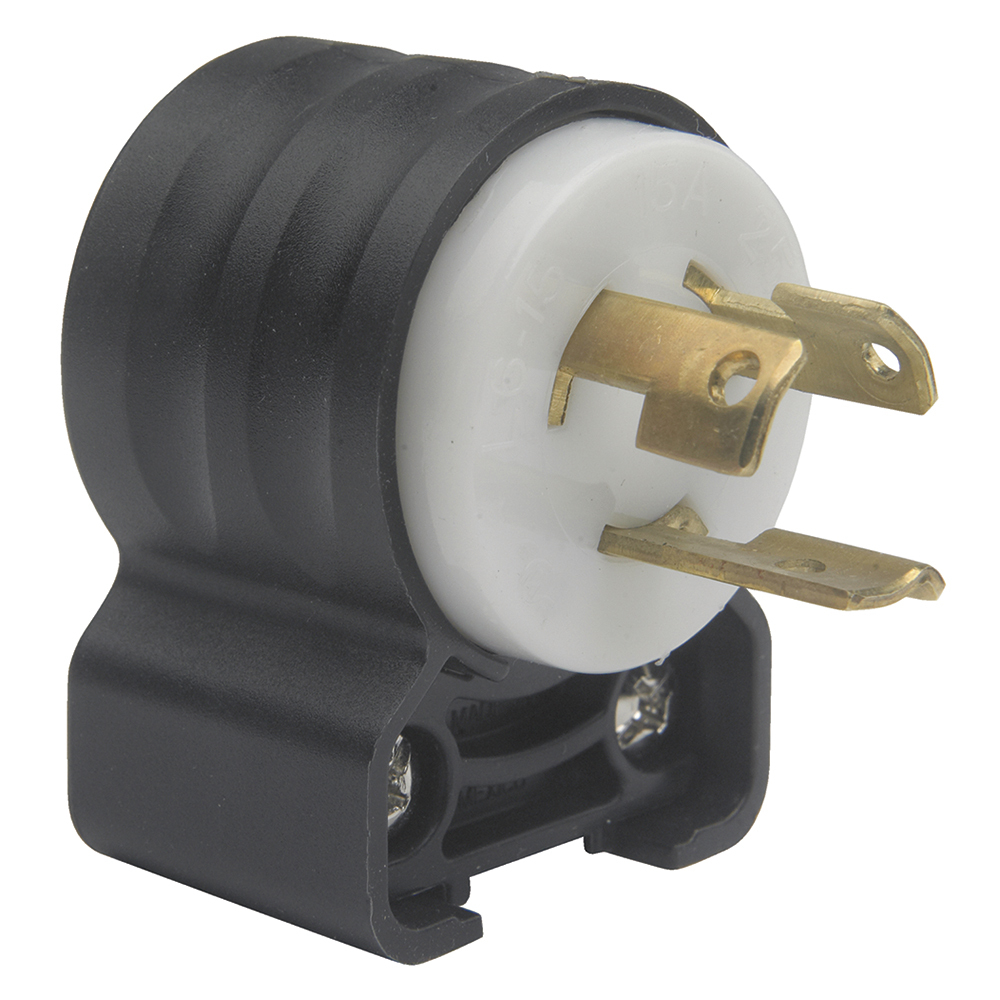 PSL615PAN 15 Amp Angle Plug - Black Back Body, White Front Body