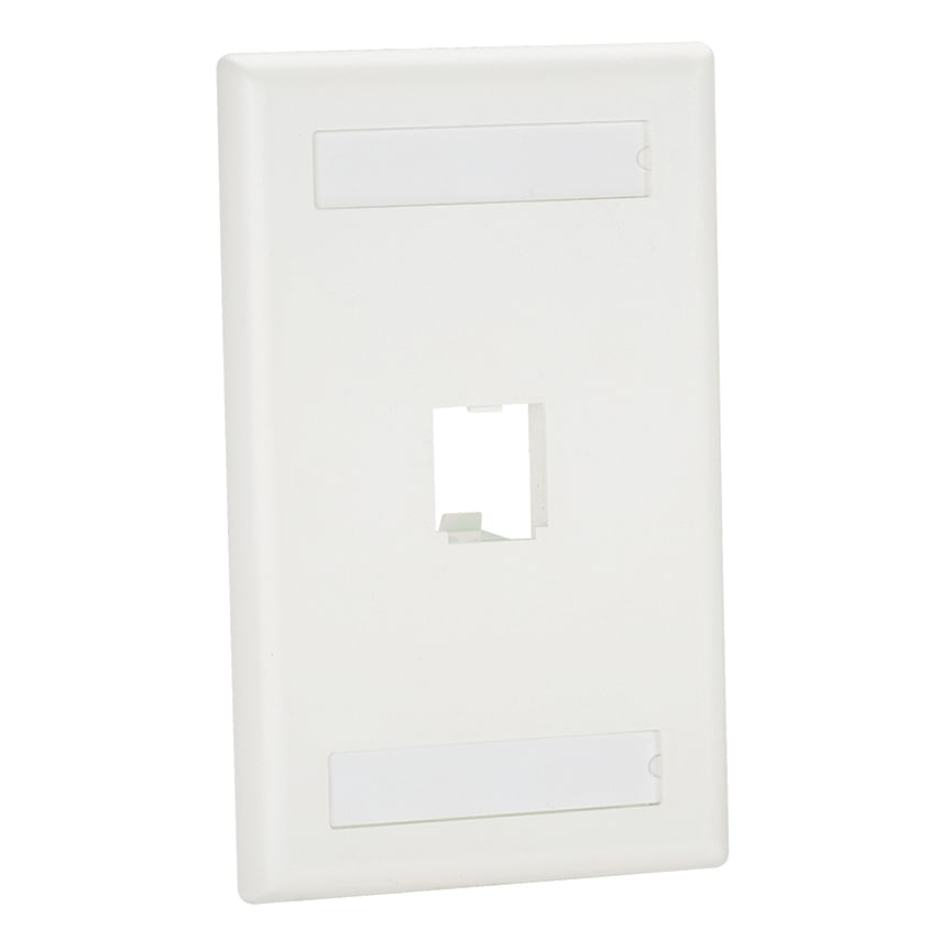 CFPL1EIY Mini-Com PanNet Classic Series Flat Horizontal Faceplate, 1 Gangs, 1 Ports, Mini-Com Module, ABS