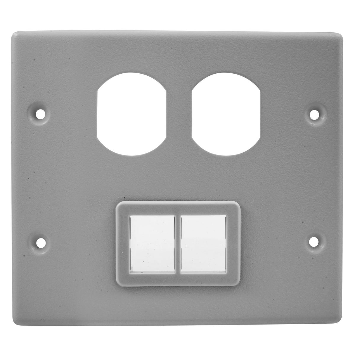 HBL4747BTGY 2-Gang 1-Duplex Opening Standard Cover Plate, For Use With HBL4750 Series Metal Raceway, Roll Formed Steel, Gray