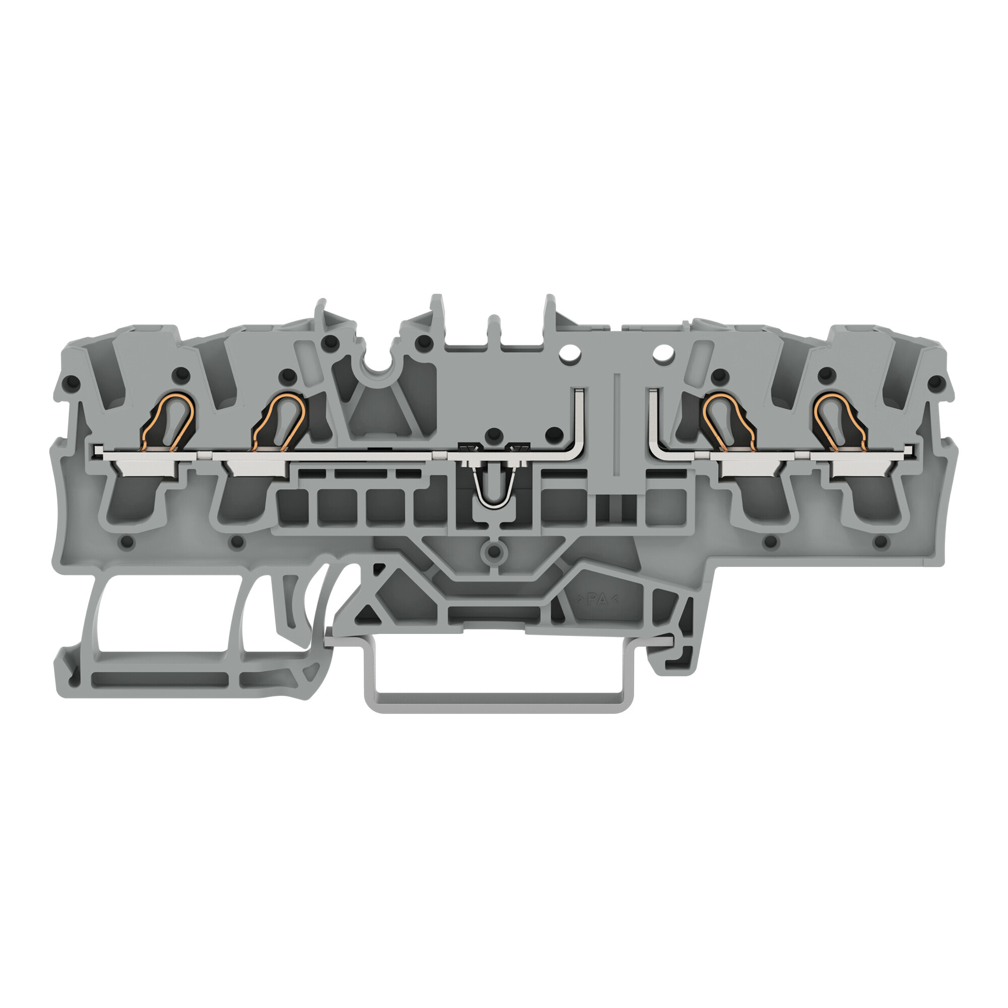2002-1861 Operating Tool Conductor Terminal Block, 400 V, 16 A, 22 to 12 AWG Wire, 2 Poles, DIN Rail Mount