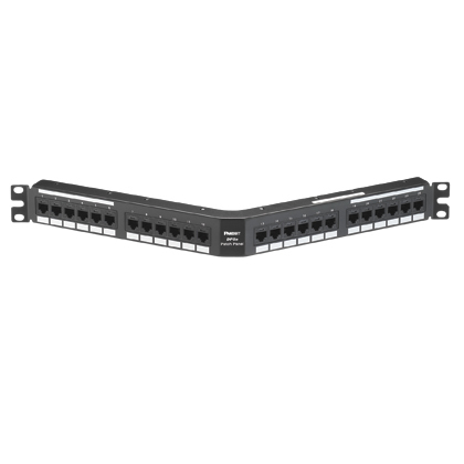 DPA245E88TGY PanNet Data-Patch DP5e 1RU Angled Punchdown Patch Panel, 24 Ports, Cat 5e, 26 to 22 AWG Terminal, Steel