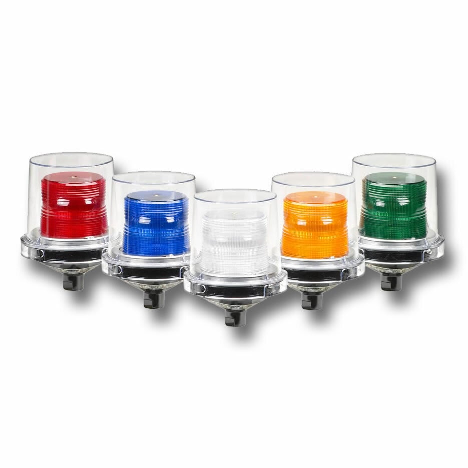 225XL-120-240R Electraray 225XL Flashing Warning Light, 120 to 240 V AC, LED Lamp, 5-1/2 in Dia, Surface Mount, Red Lens